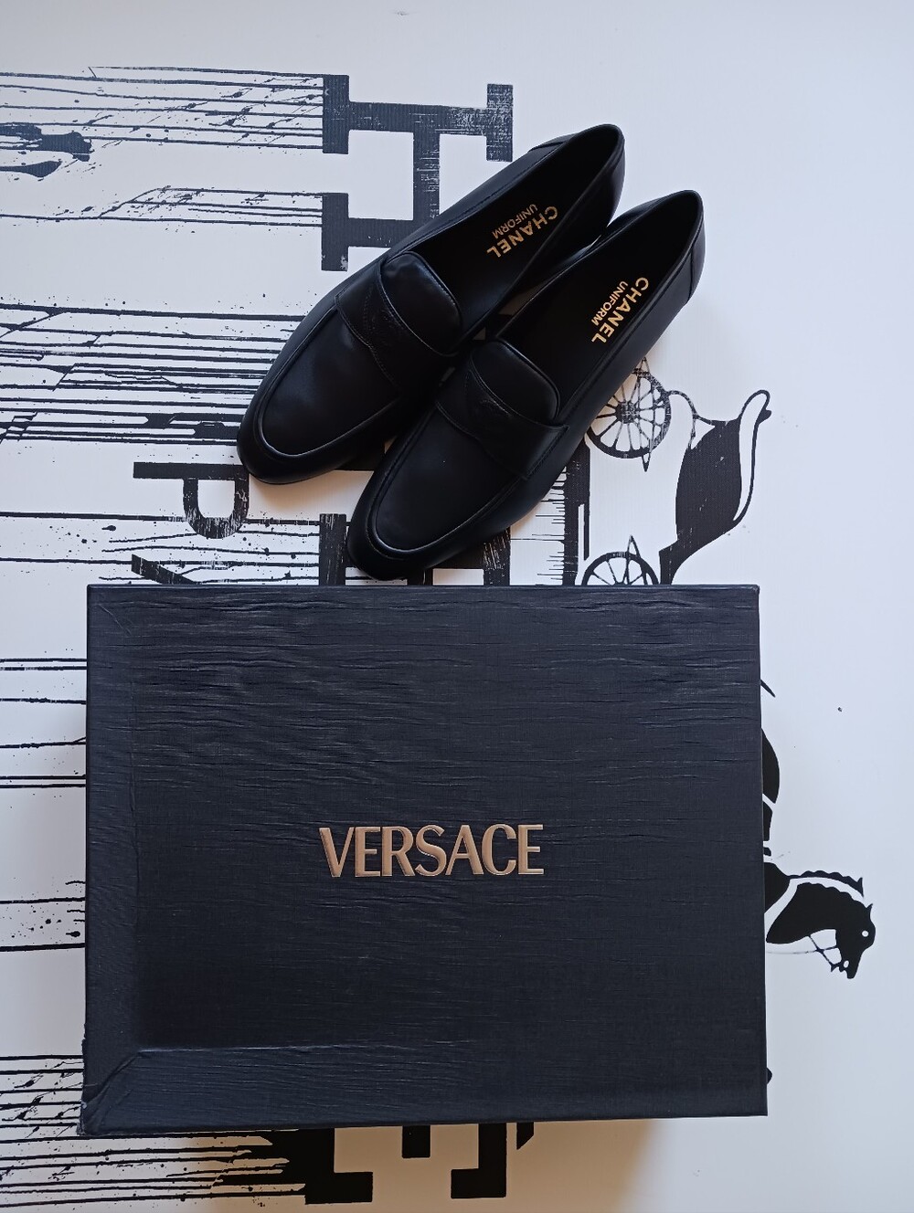 Chanel Uniform Black Leatger Loafers Size 46C,new Never Used - Picture 14 of 16